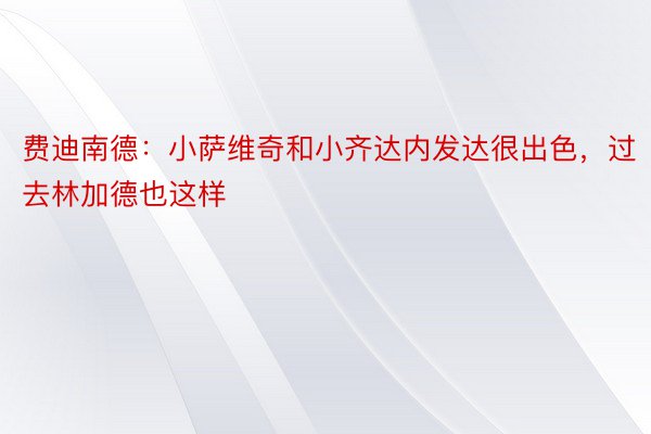 费迪南德：小萨维奇和小齐达内发达很出色，过去林加德也这样