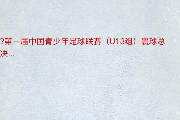 ?第一届中国青少年足球联赛（U13组）寰球总决...