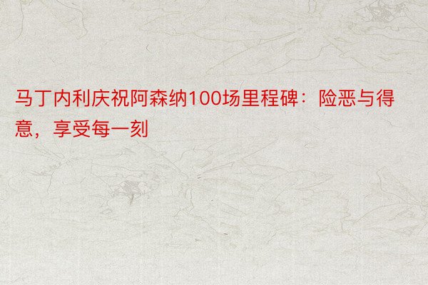 马丁内利庆祝阿森纳100场里程碑：险恶与得意，享受每一刻