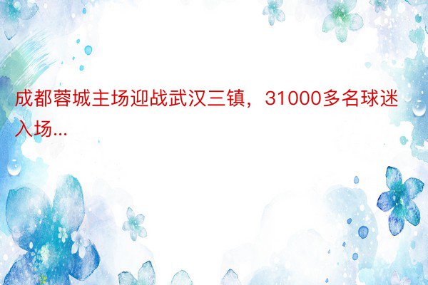 成都蓉城主场迎战武汉三镇，31000多名球迷入场...